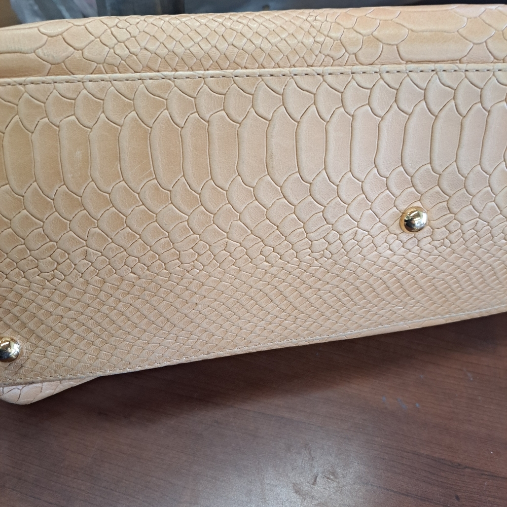 Longchamp Python Embossed Beish Bag - image 3
